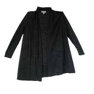 August Silk Black Open Front Textured Cardigan Women's‎ Small